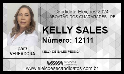 Candidato KELLY SALES 2024 - JABOATÃO DOS GUARARAPES - Eleições