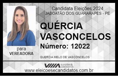 Candidato QUÉRCIA VASCONCELOS 2024 - JABOATÃO DOS GUARARAPES - Eleições