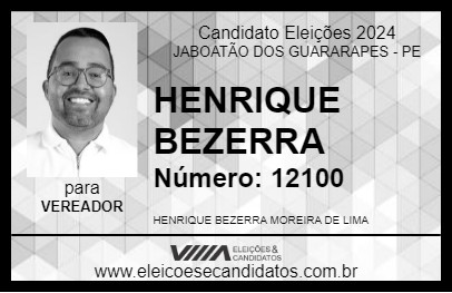 Candidato HENRIQUE BEZERRA 2024 - JABOATÃO DOS GUARARAPES - Eleições