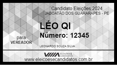 Candidato LÉO QI 2024 - JABOATÃO DOS GUARARAPES - Eleições