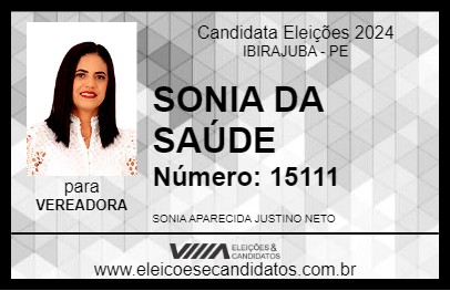 Candidato SONIA DA SAÚDE 2024 - IBIRAJUBA - Eleições