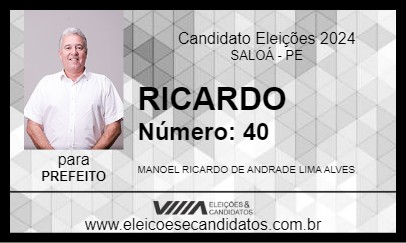 Candidato RICARDO 2024 - SALOÁ - Eleições