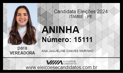 Candidato ANINHA 2024 - ITAMBÉ - Eleições