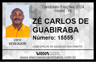 Candidato ZÉ CARLOS DE GUABIRABA 2024 - ITAMBÉ - Eleições