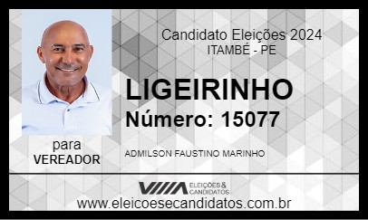 Candidato LIGEIRINHO 2024 - ITAMBÉ - Eleições