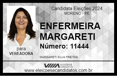 Candidato ENFERMEIRA MARGARETI 2024 - MORENO - Eleições