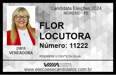 Candidato FLOR LOCUTORA 2024 - MORENO - Eleições