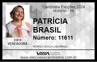 Candidato PATRÍCIA BRASIL 2024 - MORENO - Eleições