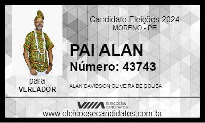 Candidato PAI ALAN 2024 - MORENO - Eleições