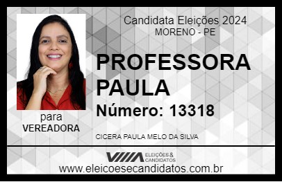 Candidato PROFESSORA PAULA 2024 - MORENO - Eleições