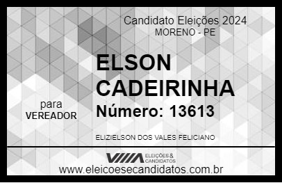 Candidato ELSON CADEIRINHA 2024 - MORENO - Eleições