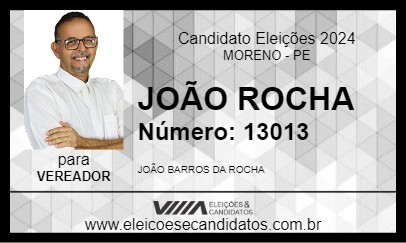 Candidato JOÃO ROCHA 2024 - MORENO - Eleições