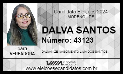 Candidato DALVA SANTOS 2024 - MORENO - Eleições