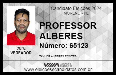 Candidato PROFESSOR ALBERES 2024 - MORENO - Eleições