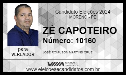 Candidato ZÉ CAPOTEIRO 2024 - MORENO - Eleições