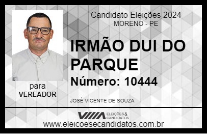 Candidato IRMÃO DUI DO PARQUE 2024 - MORENO - Eleições