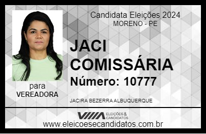 Candidato JACI COMISSÁRIA 2024 - MORENO - Eleições