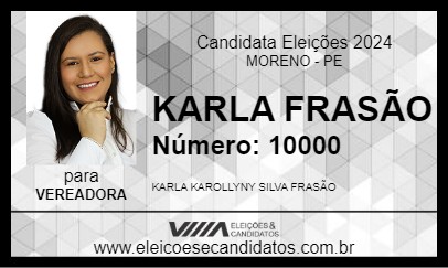 Candidato KARLA FRASÃO 2024 - MORENO - Eleições