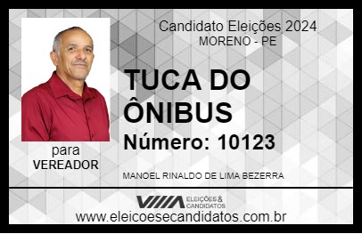 Candidato TUCA DO ÔNIBUS 2024 - MORENO - Eleições