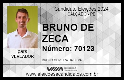 Candidato BRUNO DE ZECA 2024 - CALÇADO - Eleições