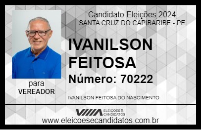 Candidato IVANILSON FEITOSA 2024 - SANTA CRUZ DO CAPIBARIBE - Eleições