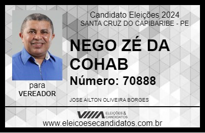 Candidato NEGO ZÉ DA COHAB 2024 - SANTA CRUZ DO CAPIBARIBE - Eleições