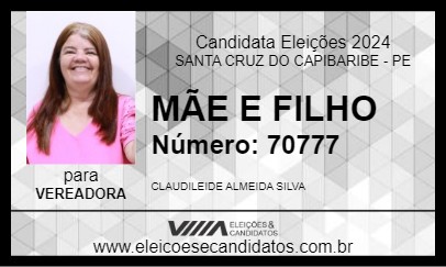 Candidato MÃE E FILHO  2024 - SANTA CRUZ DO CAPIBARIBE - Eleições