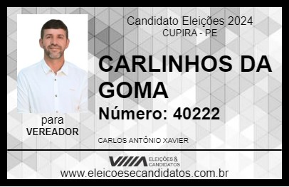 Candidato CARLINHOS DA GOMA 2024 - CUPIRA - Eleições