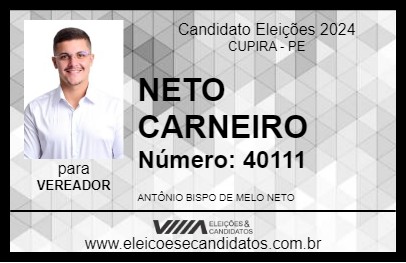 Candidato NETO CARNEIRO 2024 - CUPIRA - Eleições