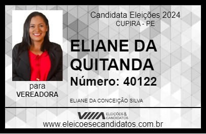 Candidato ELIANE DA QUITANDA 2024 - CUPIRA - Eleições