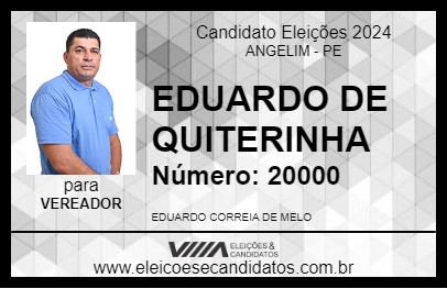 Candidato EDUARDO DE QUITERINHA 2024 - ANGELIM - Eleições