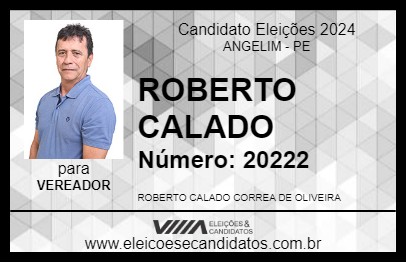 Candidato ROBERTO CALADO 2024 - ANGELIM - Eleições