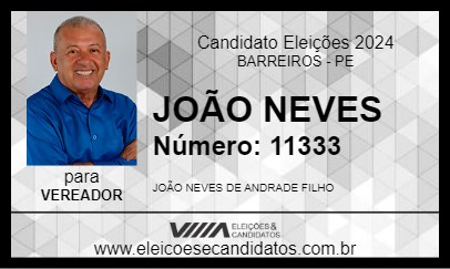 Candidato JOÃO NEVES 2024 - BARREIROS - Eleições