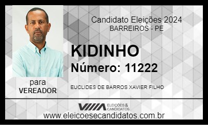 Candidato KIDINHO 2024 - BARREIROS - Eleições