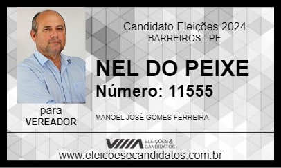 Candidato NEL DO PEIXE 2024 - BARREIROS - Eleições