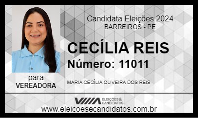 Candidato CECÍLIA REIS 2024 - BARREIROS - Eleições