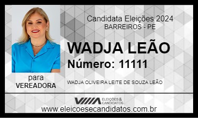 Candidato WADJA LEÃO 2024 - BARREIROS - Eleições