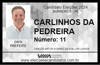 Candidato CARLINHOS DA PEDREIRA 2024 - BARREIROS - Eleições