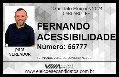 Candidato FERNANDO ACESSIBILIDADE 2024 - CARUARU - Eleições