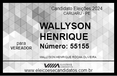 Candidato WALLYSON HENRIQUE 2024 - CARUARU - Eleições