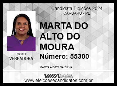 Candidato MARTA DO ALTO DO MOURA 2024 - CARUARU - Eleições