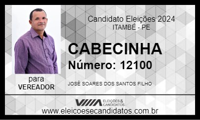 Candidato CABECINHA 2024 - ITAMBÉ - Eleições