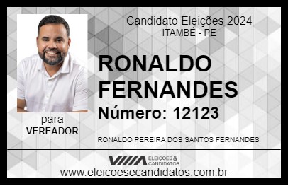 Candidato RONALDO FERNANDES 2024 - ITAMBÉ - Eleições