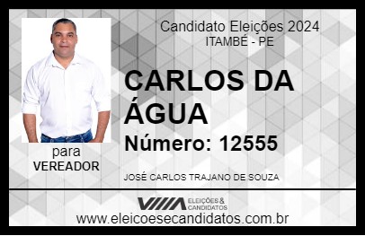 Candidato CARLOS DA ÁGUA 2024 - ITAMBÉ - Eleições