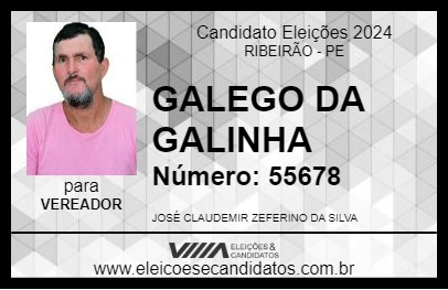 Candidato GALEGO DA GALINHA 2024 - RIBEIRÃO - Eleições