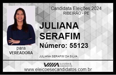 Candidato JULIANA SERAFIM 2024 - RIBEIRÃO - Eleições