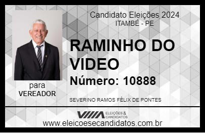 Candidato RAMINHO DO VIDEO 2024 - ITAMBÉ - Eleições