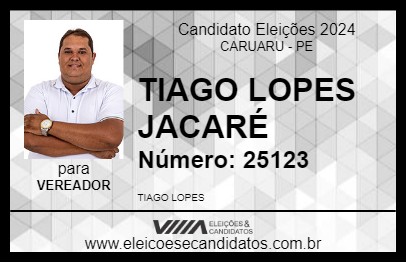 Candidato TIAGO DO JACARÉ 2024 - CARUARU - Eleições