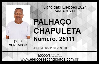 Candidato PALHAÇO CHAPULETA 2024 - CARUARU - Eleições