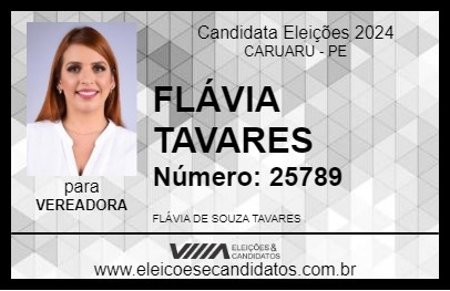 Candidato FLÁVIA TAVARES 2024 - CARUARU - Eleições